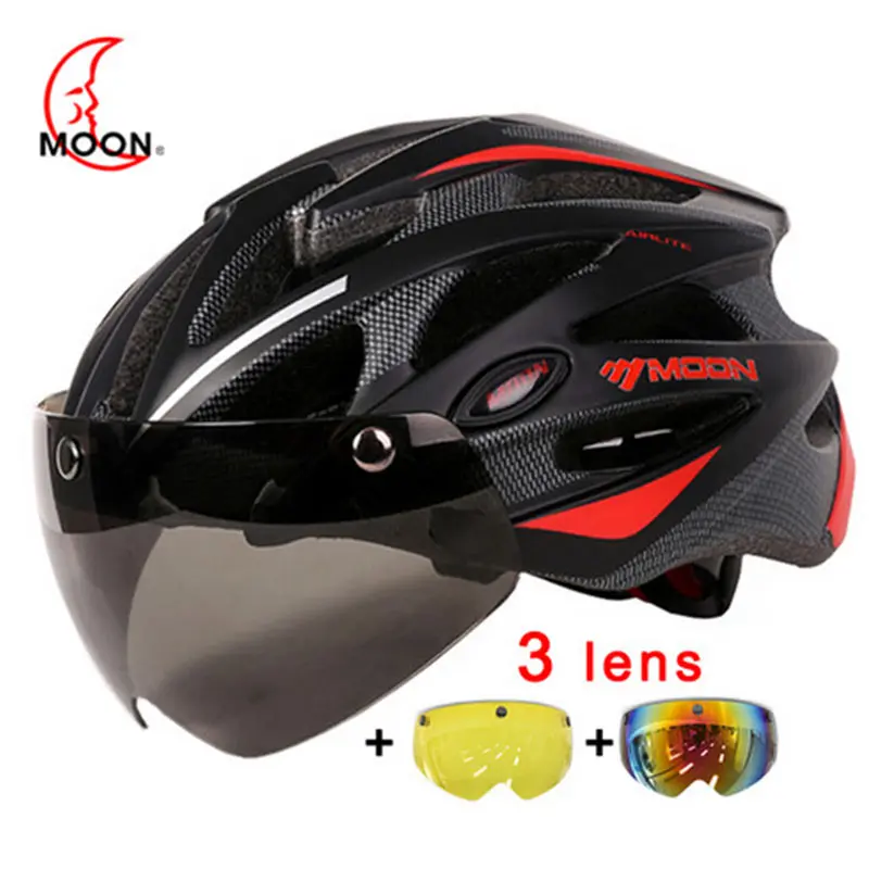 MOON Cycling Helmet With Goggles MTB Road Mountain Bicycle