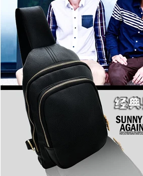 

etn bag hot sale man leisure chest pack male casual cross-body bags PU leather bag