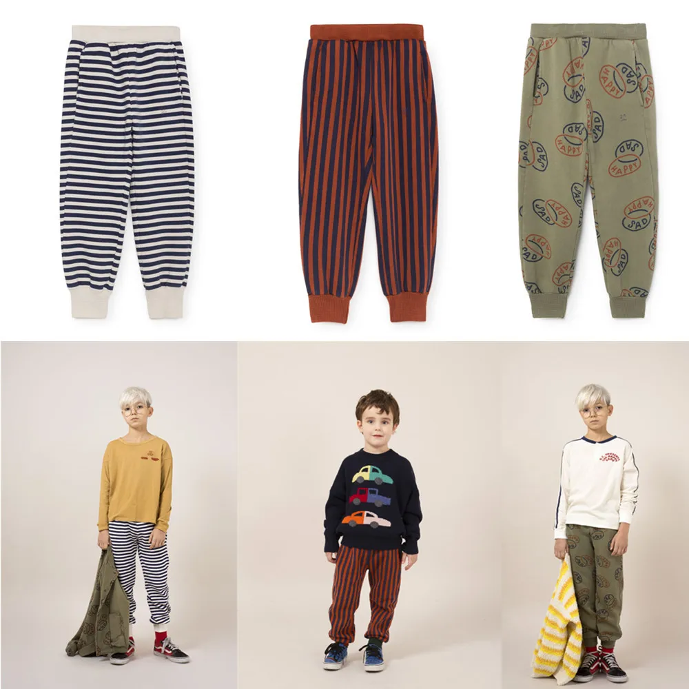

Bobo Choses 2018 Autumn Winter Kids Sport Pants Cotton Boys Joggers Baby Girls Harem Pants Stripes Trousers Children Clothing