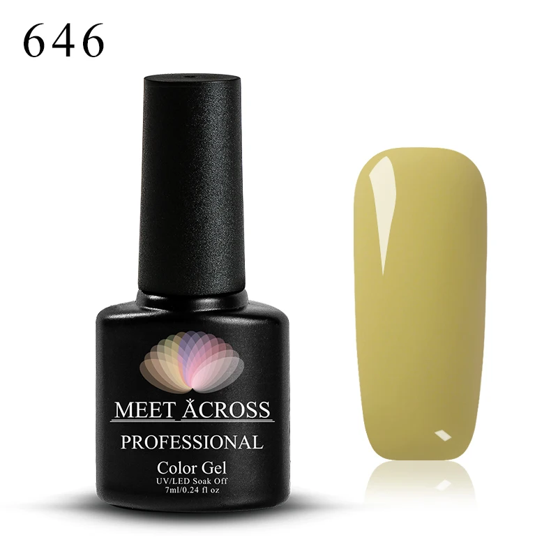 MEET ACROSS 7 мл телесный серый Гель-лак для ногтей полуперманентный Светодиодный УФ-лак для ногтей черная основа необходимый лак для штамповки - Цвет: W2060