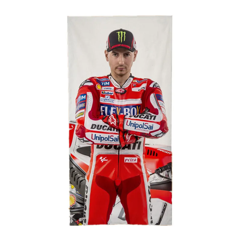 

Hot Jorge Lorenzo Sports Gym Towel for Men Motorcycle Racing Travel Towels Bathroom Soft Absorbent Beach Towels Christmas Gifts