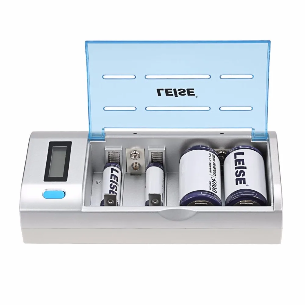 

Leise AA AAA D Battery 9V ni-mh Batteries Rechargeable Battery with Multi-functional LCD Intelligent Fast Charging Set Charger