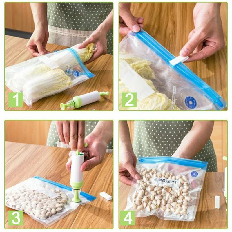 18 шт./компл. мешок для упаковки пищевых продуктов вакуумный мешок для хранения Многоразовые уплотнительные карман с воздушным насосом многоразовые вакуумные пакеты для запечатывающего устройства
