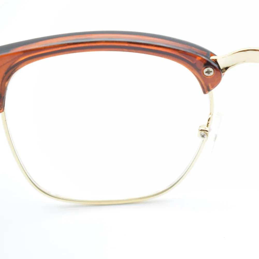 1 шт., женские модные винтажные Ретро очки с полуоправой, прозрачные линзы, очки в духе гиков, очки для девушек, повседневная жизнь