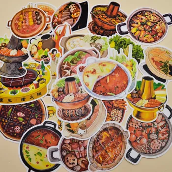 

25pcs Self-made China Hotpot Food Sticker Handbook Surrounding Material TN / Pack Diary Album Decoration