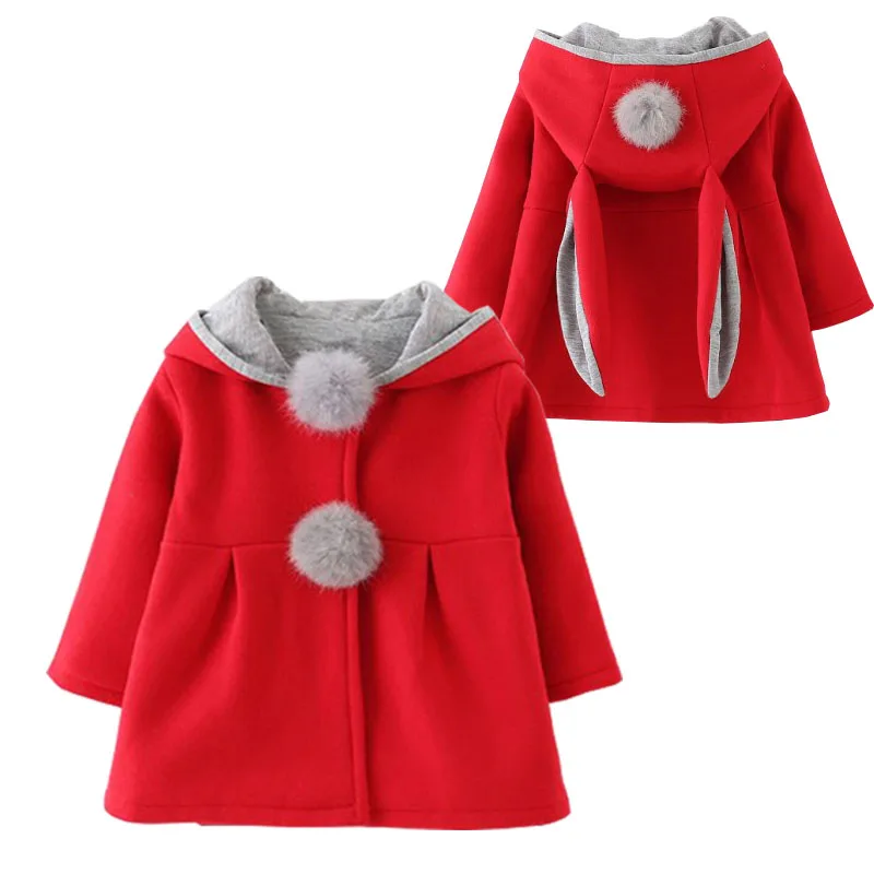 

2019 Fashion Full Promotion Spring And Autumn Winter New Children Cotton Rabbit Ears Children's Clothes Warm Coat Jacket Girls
