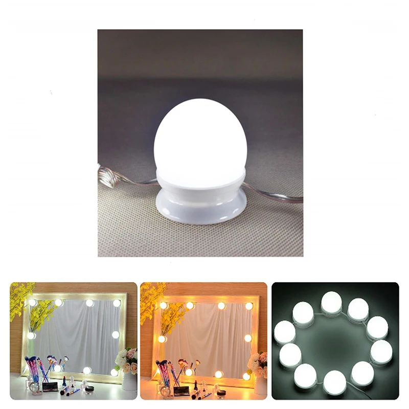  Dressing Table Bulbs USB Bulbs Kit LED Makeup Lamp Wall Light For Dressing Table Hollywood Vanity M