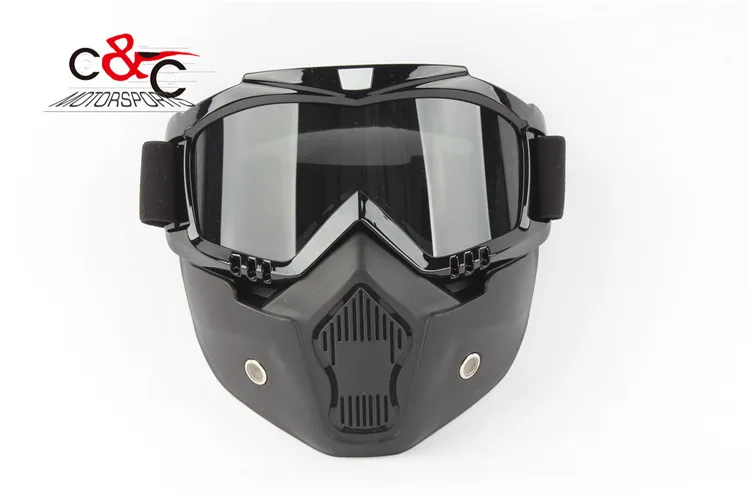 BEON очки маска идеально подходит для открытого лица Мотоцикл половина шлем или винтажные шлемы Новая мода козырек лыж сноуборд - Цвет: black