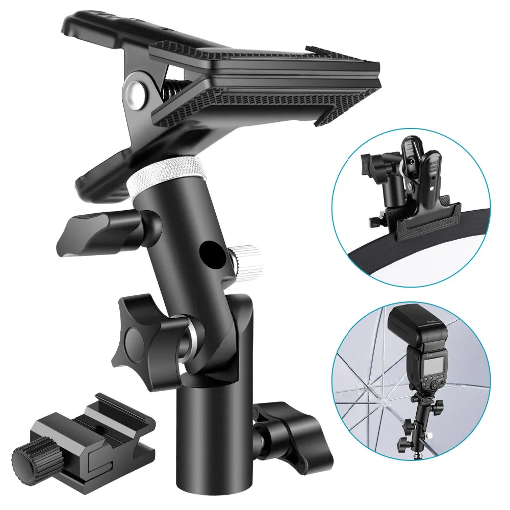 

Neewer Photo Studio Heavy Duty Metal Clamp Holder and Cold Shoe Adapter for Clamping Reflector or Mounting Speedlite Flash