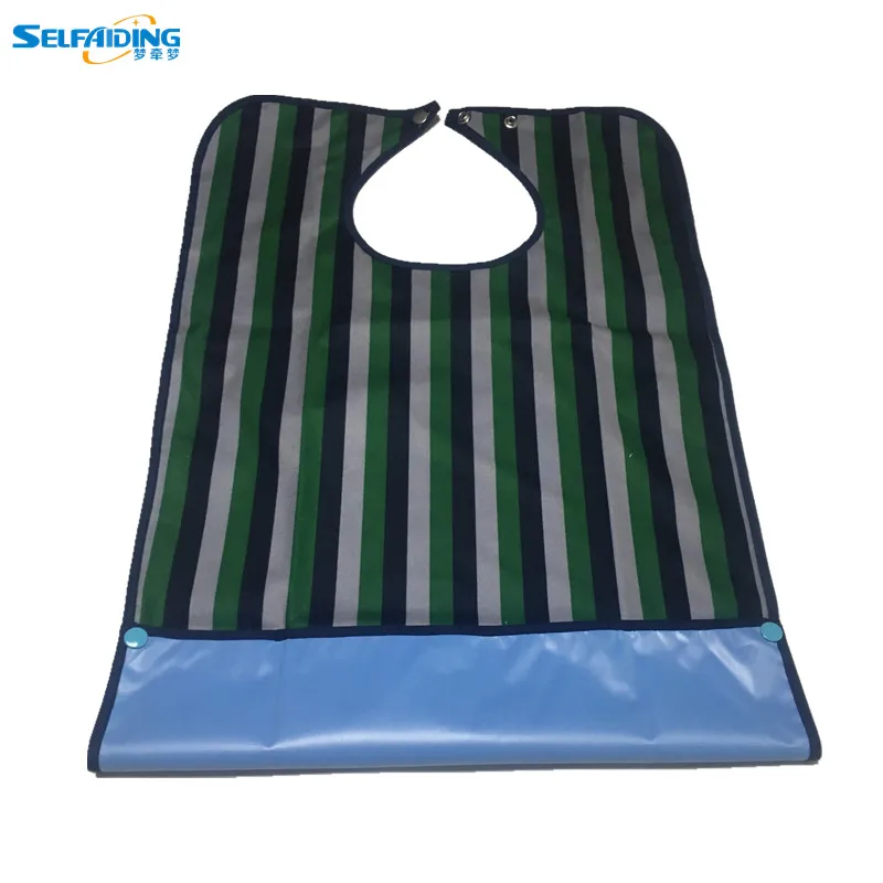 Stripe Pattern Adult Bib / Clothing Protector for Adults with