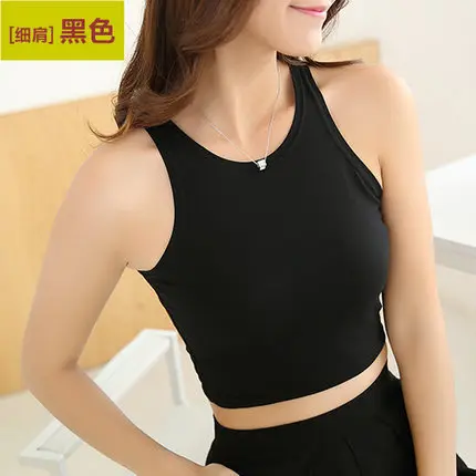 

Sleeveless Bottoming Vest Summer Bicycle Exposed Navel Waist Tight Sling Cotton Vest For Women Cashmere Halter Cami Tank Top
