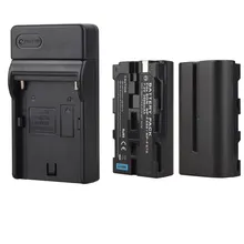2pcs 2600mah NP F550 NP F570 Rechargeable Video Camera Battery Pack For Sony NP-F550 NP-F570 Digital Batteria Batteries +Charger