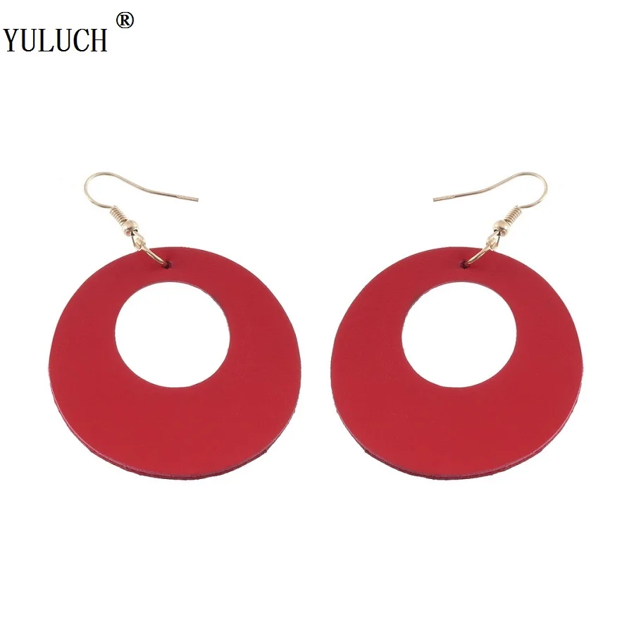 

YULUCH 2018 New Design Handmade Hollow Round Leather Earrings Trendy Earrings For Woman Girls Party Prom For Wholesales Jewelry