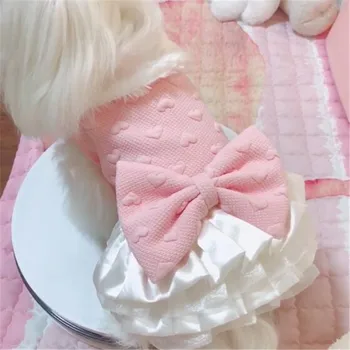 

Thick Warm Pet Dog Clothes Winter Coat Jacket Princess Dress For Small Dogs Pug Chihuahua Bowknot Costume Overalls Clothing XXS