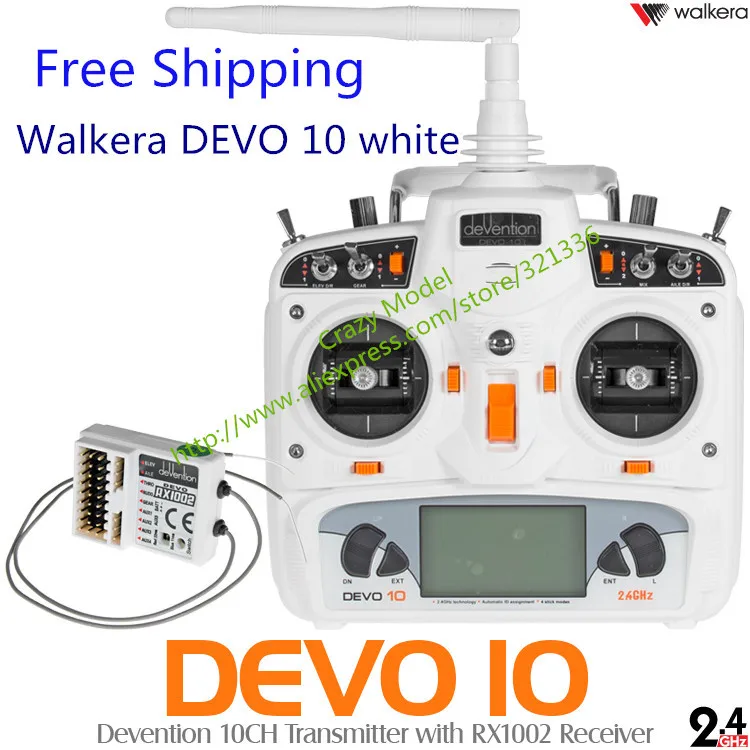 Walkera Devo 10 White 10ch transmitter 2KM 2.4Ghz