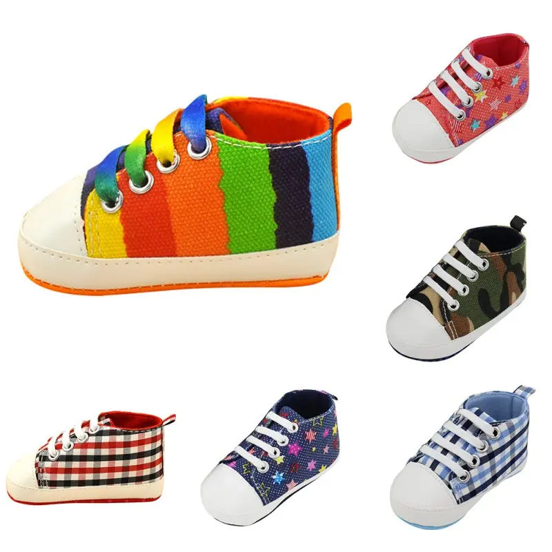 Lona del bebé de la manera zapatos deportivos recién nacidos niños niñas primeros caminantes niño Infantil Soft sole Prewalker zapatillas para 0-18 M Lona del bebé de la manera zapatos deportivos recién nacidos niños niñas primeros caminantes niño Infantil Soft sole Prewalker zapatillas para 0-18 M