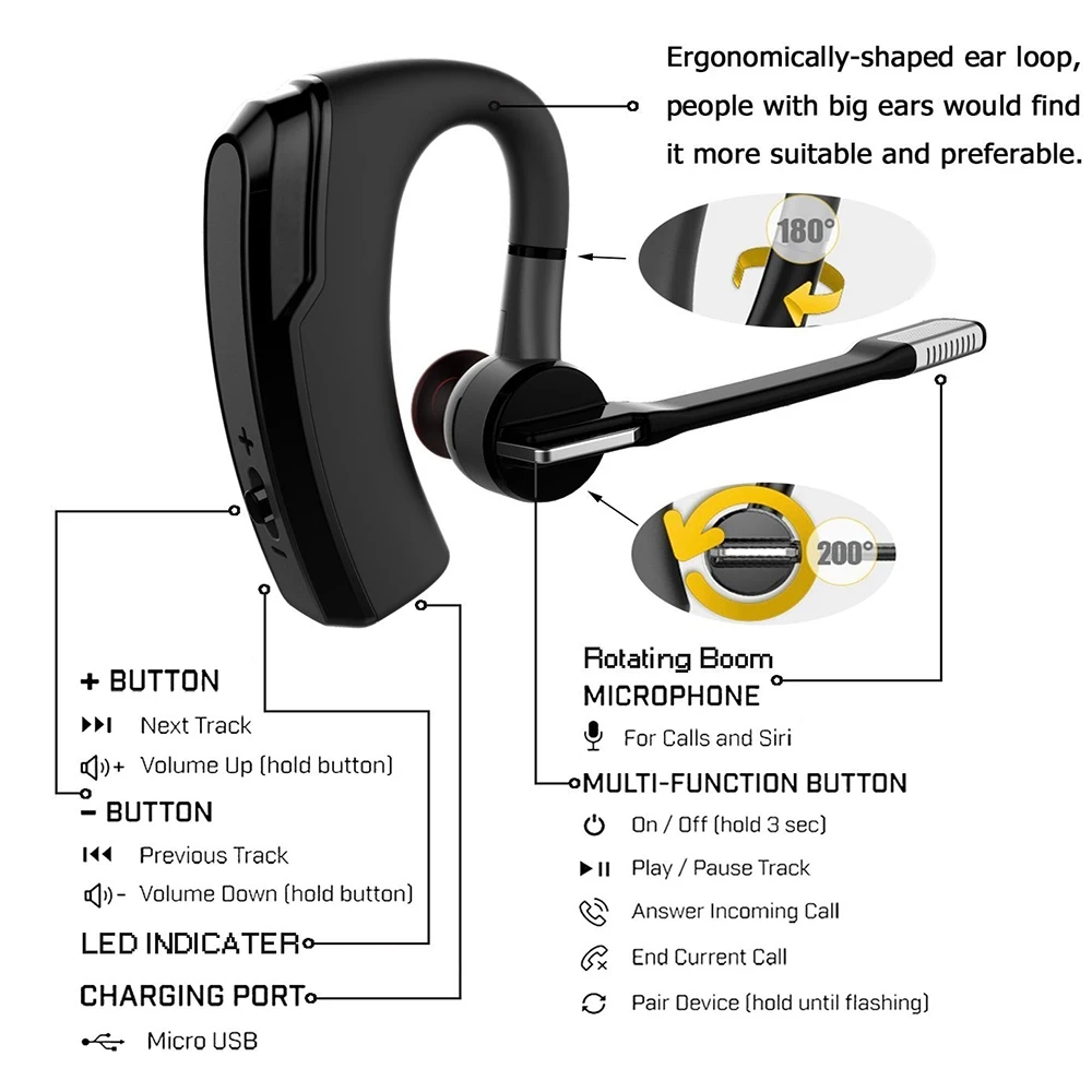 K6 k10 Bluetooth наушники HD Шум снижение V5.0 Hands Free Беспроводной гарнитура подходит для