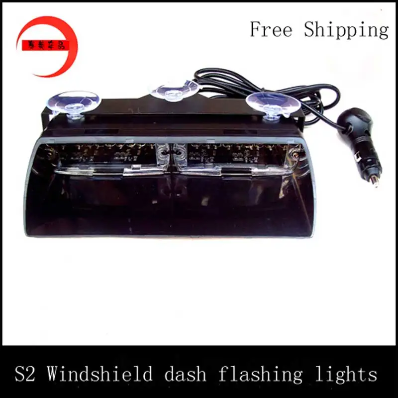 

2014  96W S2 US F   ederal light 16pcs Led car led in dash police light/police warning light car strobe light
