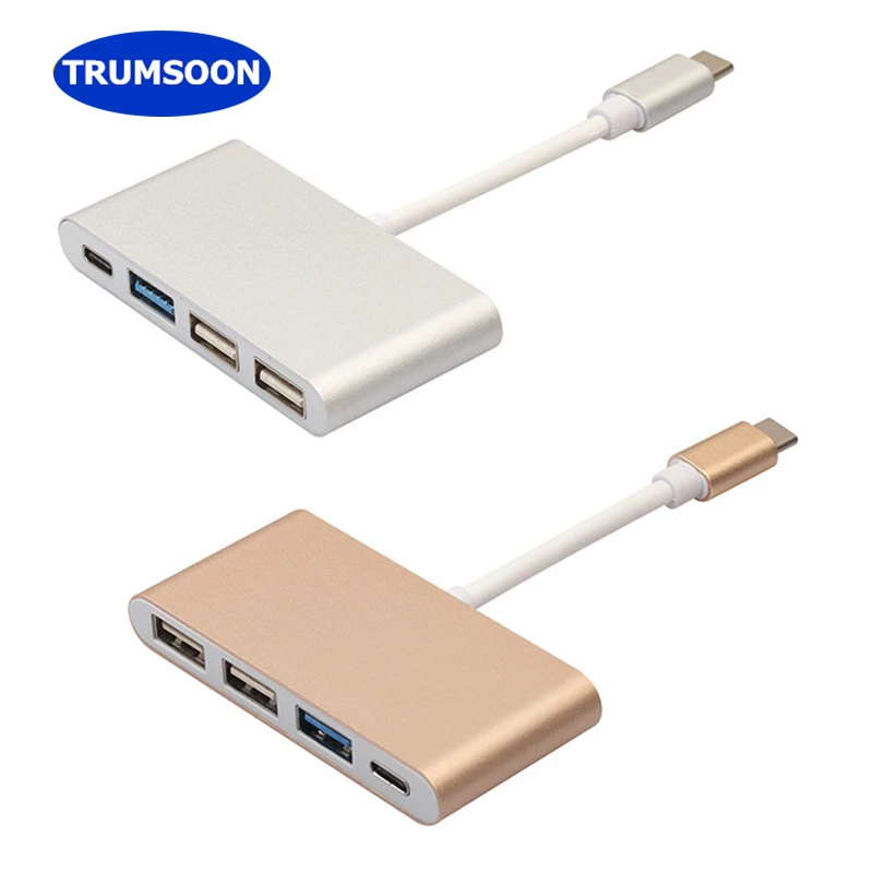 Trumsoon Type C to USB3.0 + USB2.0 + USB-C Adapter Type-C Hub Charging Data Converter for MacBook Laptop Tablet PC