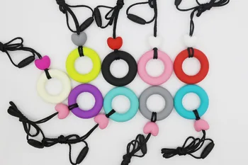 

Min order $8 (Mix order) HOT!!! Silicone Teething Necklace Heart Pendant
