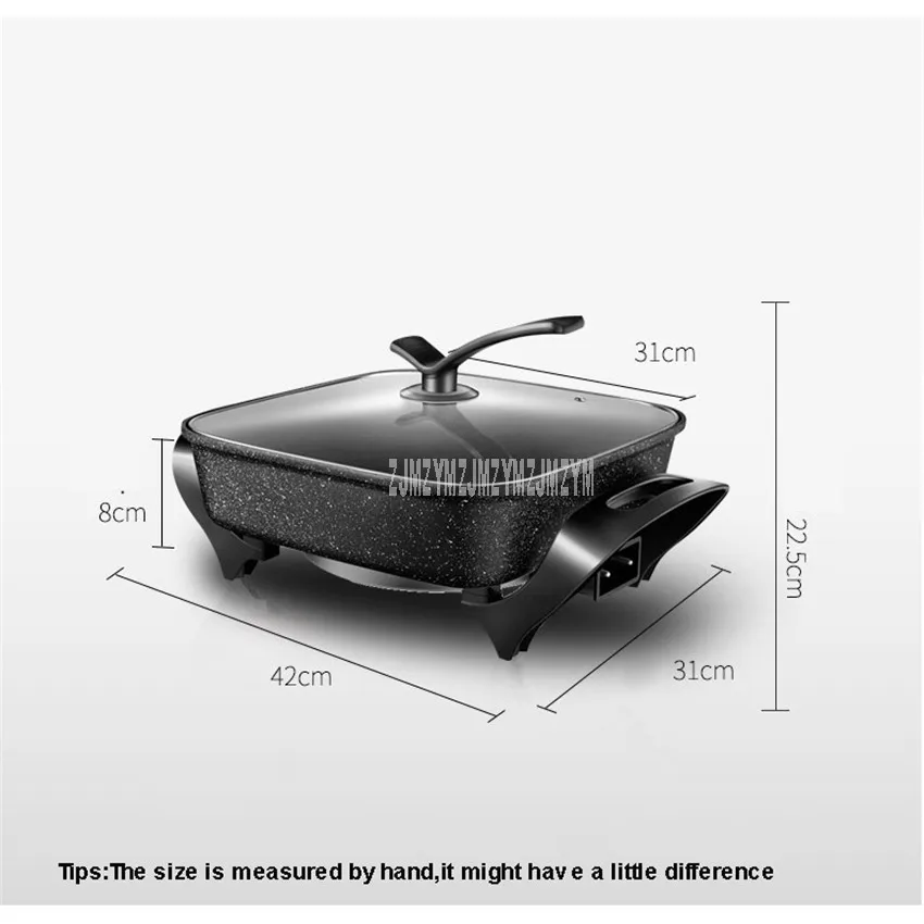 6л 1450 Вт медицинское каменное покрытие многофункциональный электрический горячий горшок плита сковорода антипригарная Жарка горячий горшок мульти плита