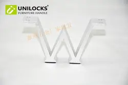 UNILOCKS W-тип нога шкафа алюминиевый сплав Гладкий чайный столик ногу мебель ноги диван ноги