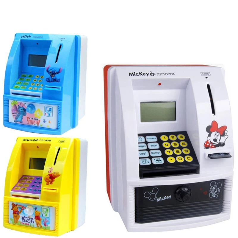 electronic piggy bank atm mini maze doggy money box monkey password chewing coin cash deposit machine gift for children kids