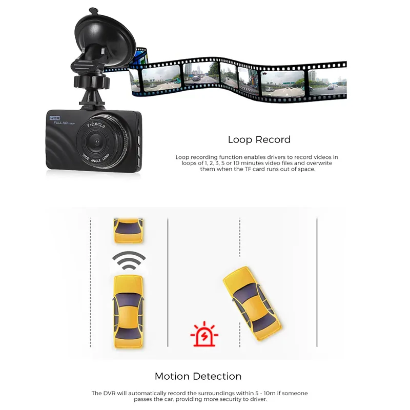 Dealcoo мини камера автомобиля HD Автомобильный dvr рекордер видеорегистратор Full 1080 P
