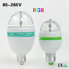 Автоматический вращающийся RGB светодиодный ламповое дежурное освещение E27 3 Вт, 6 Вт, AC110V-220V домашняя Дискотека лампа танцев Декор рождественское освещение