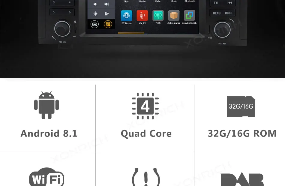 Cheap Xonrich AutoRadio 1 Din Android 8.1 Car DVD Player For BMW E39 BMW X5 E53 M5 2002-2007 GPS Navigation Head Unit Audio Wifi DAB+ 1