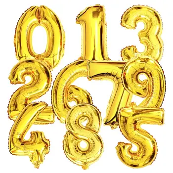 

Lucky 10pcs/lot 40 inch Gold/Silver Large Size 0-9 Number Balloon Helium Foil Balloons Birthday Wedding Party Decoration Globos