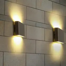 Затемняемый 6 Вт 12 Вт COB IP67 монтируемый Открытый Куб светодиодный настенный светильник, светодиодный уличный настенный светильник, вверх и вниз настенный светильник