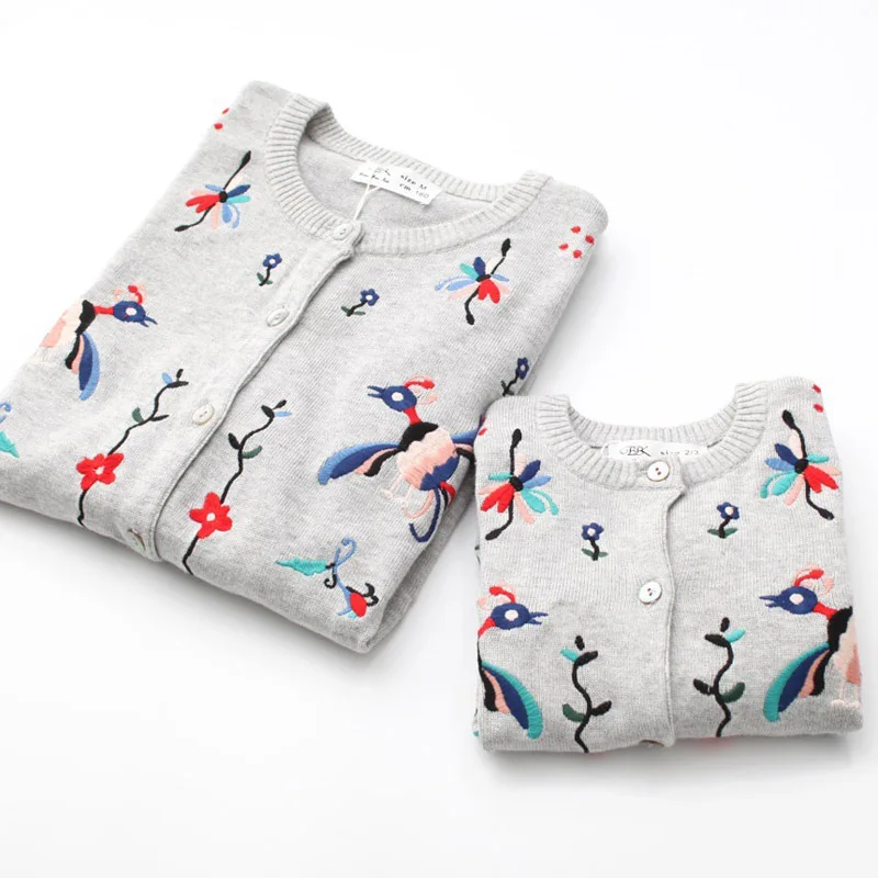 Beste Familie Bijpassende Kleding Lente amp; Herfst Katoen Familie Look Stijl Truien Bijpassende Moeder Dochter Kleding Borduren Vest