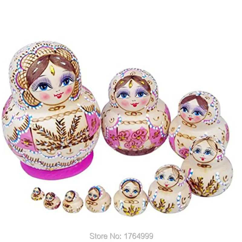 10 unid/set muñecas rusas de madera trenzadas Rusia muñecas Matryoshka tradicional Matrioska juguete navidad regalo Juguetes 15 cm 10 unid/set muñecas rusas de madera trenzadas Rusia muñecas Matryoshka tradicional Matrioska juguete navidad regalo Juguetes 15 cm