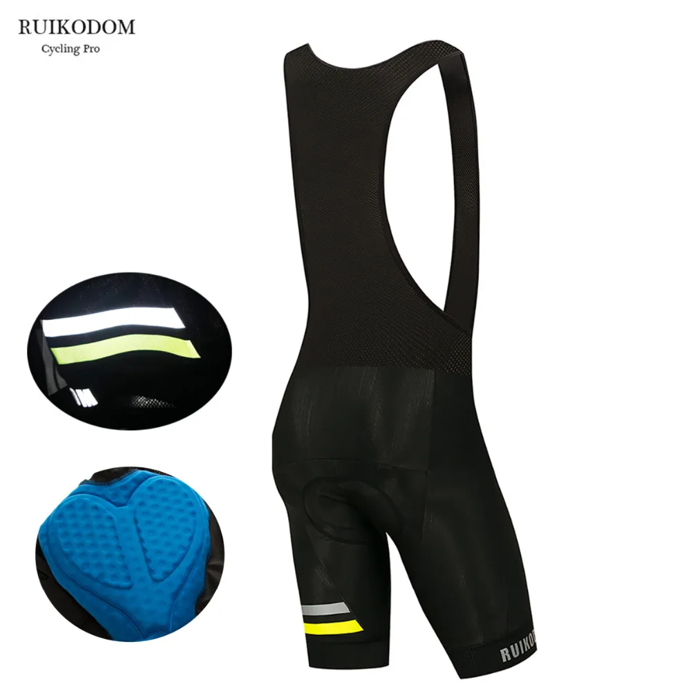 RUIKODOM Green/Gray Reflective Cycling Bib Shorts With Top Italy Anti