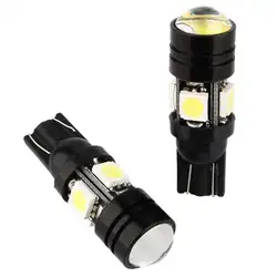 2 шт 12 V T10 W5W 4SMD 5050 светодиодный Габаритные фонари автомобильные автомобилей лампа для чтения с прожектор с линзой для автомобиля-Стайлинг