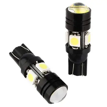 

2Pcs 12V T10 W5W 4SMD 5050 LED Car Width Lamp Automobiles Reading Light Bulb with Projector Lens Car-styling License Plate Light