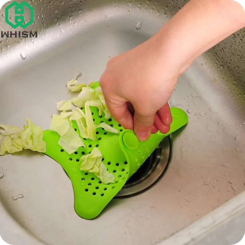 

WHISM Silicone Bathtub Hair Drainer Kitchen Bathroom Sink Plug Stopper Shower Cover Basin Sink Filters Anti-blocking Floor Drain