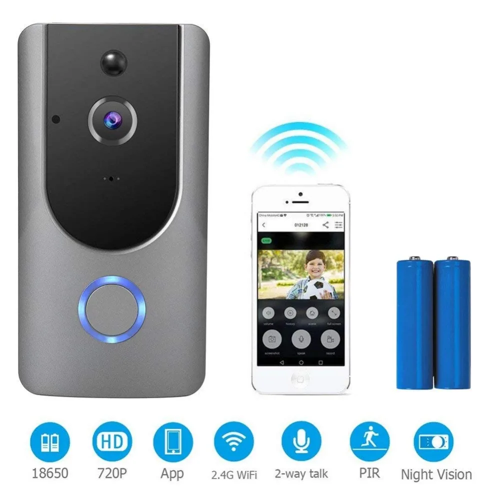 SmartYIBA приложение управление на батарейках WiFi беспроводной видео дверной звонок Домофон Визуальный дверной телефон Chime двухсторонняя аудио