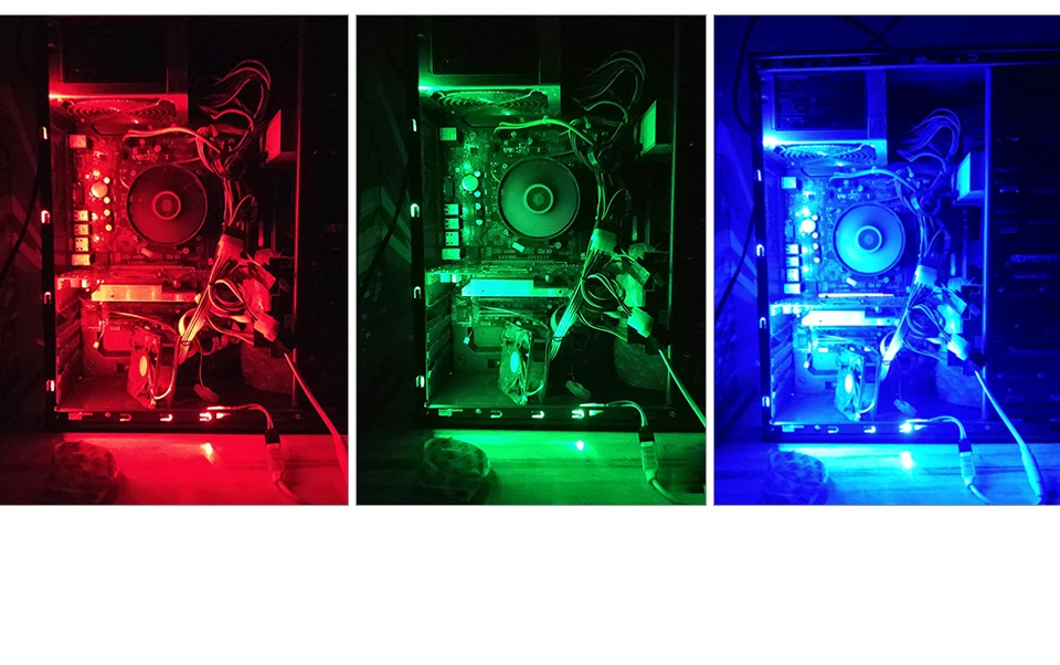 SATA RGB LED Strip Light Ribbon Tape 12V SMD 3535 Super Bright with Remote Controller Neon Background Light for PC Computer Case (5)