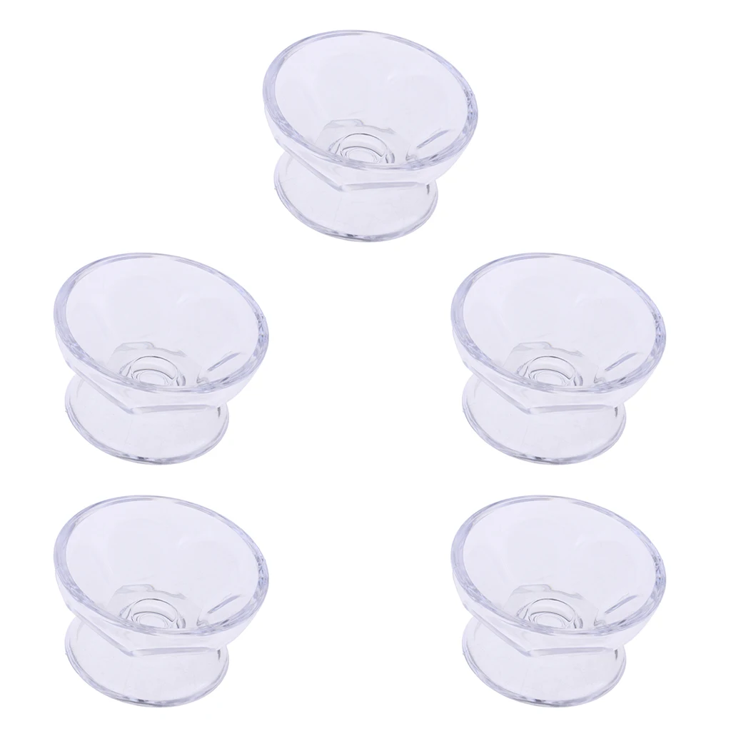 1/6 Dollhouse Miniature Tableware Ice Cream Cup Foods Fruits Glass End Table Decor 5 Pieces Set