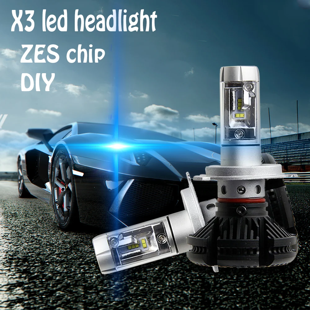 X3 DIY H4 светодиодный H7 H11 H8 Автомобильная фара лампа все в одном Hi/Lo двойной луч авто