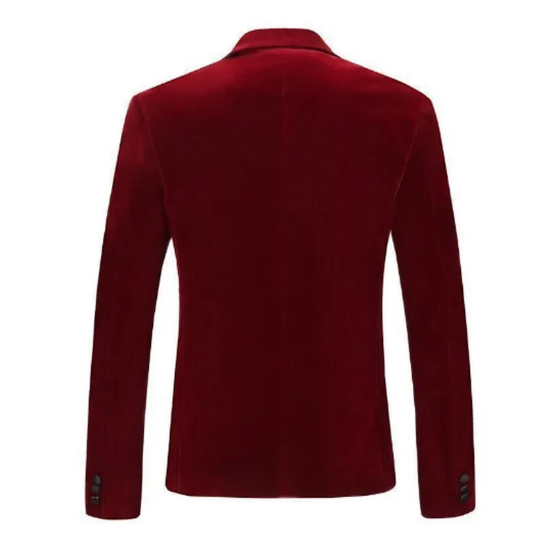 2019 New Contrast Color Dress Jacket Plus Size Velvet Men's Suit Jackets One Buckle Wedding Man Coat Formal Men Clothes