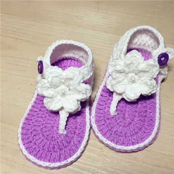 

QYFLYXUE White Pearl baby Baby Toddler shoes, hand knitting shoes