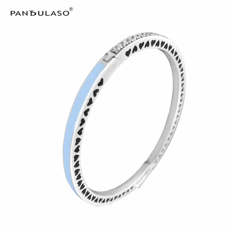 

Pandulaso Radiant Hearts Silver Bangles for Women Colorful Enamel & Clear CZ Crystal Bracelets & Bangles Silver 925 Jewelry