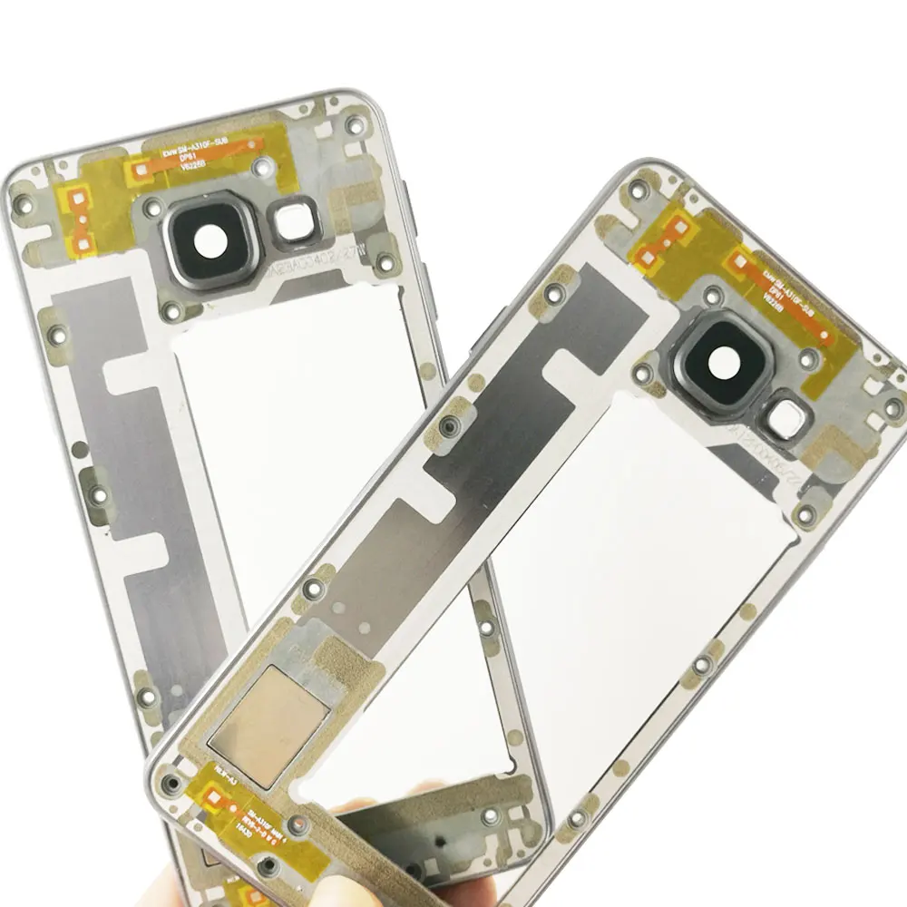 Оригинальный корпус с рамкой для Samsung A3 2016 A310 A310F со средней и объективом камеры