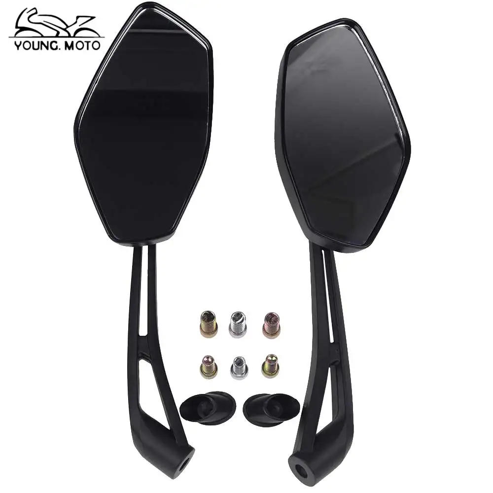 YOUNG.MOTO 8mm 10mm Motorcycle Rear Vision View Mirror Sports Bike Side
