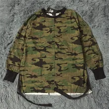 2016 новый хип-хоп swag футболка одежда street wear kpop городской мужчины длинные рукава ярусного НЕГАБАРИТНЫХ футболка камуфляж камуфляж