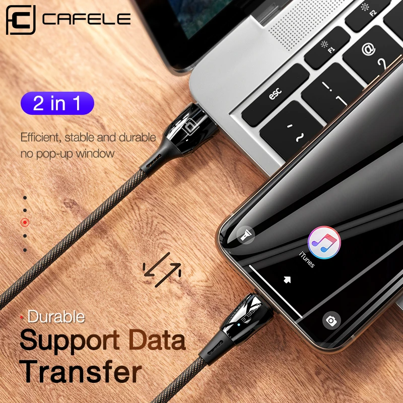 Cafele QC3.0 Магнитный USB кабель для iPhone type C Micro USB кабель для зарядки для iPhone X XS Xiaomi 9 huawei P30 Pro зарядный провод