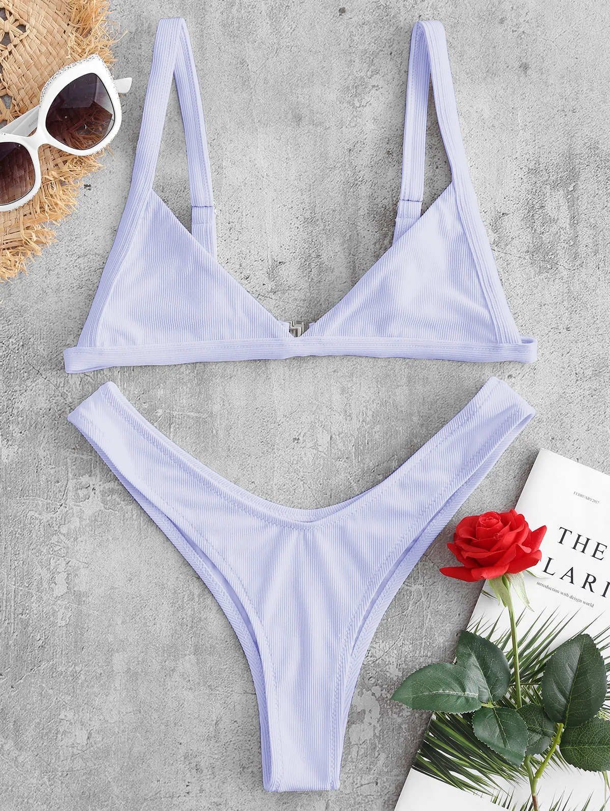 ZAFUL ضلع عالية قطع الساق مجموعة البكيني سلك شحن الأشرطة الصلبة لباس سباحة مثير النساء ملابس الصيف 2019 ثوب السباحة biquini